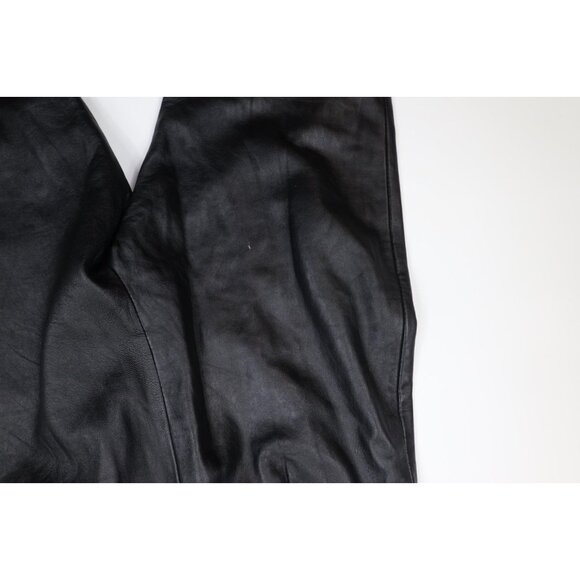 Vintage 90s Streetwear Womens 4 Distressed Soft Lambskin Leather Pants Black - Picture 15 of 15